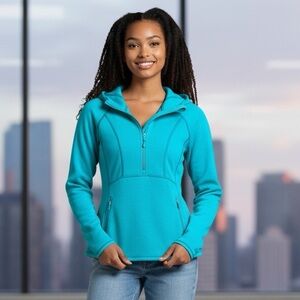 Athleta Fleece Hoodie Sweatshirt Hood Pockets Women’s size XXS